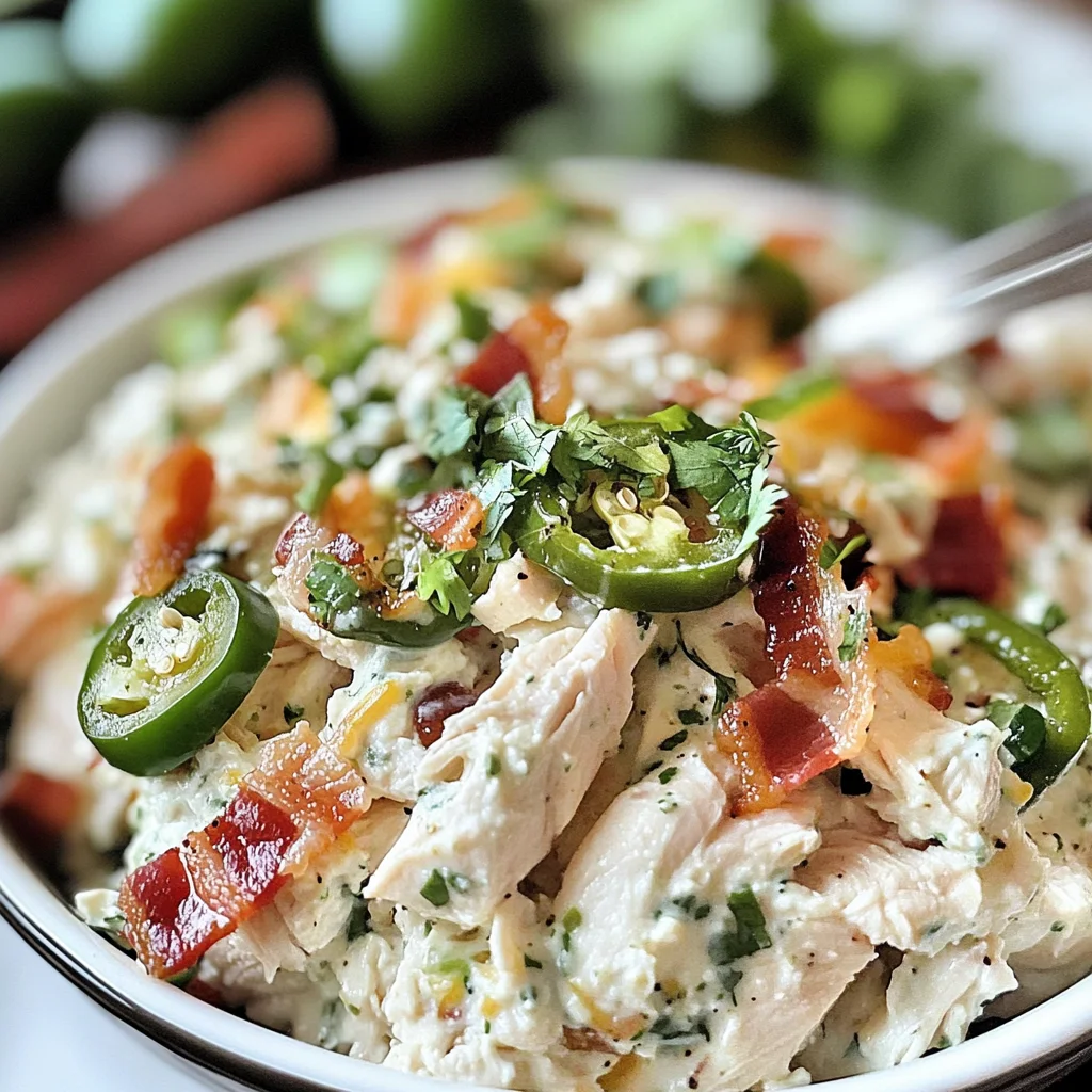 Keto Jalapeno Popper Cottage Cheese Chicken Salad
