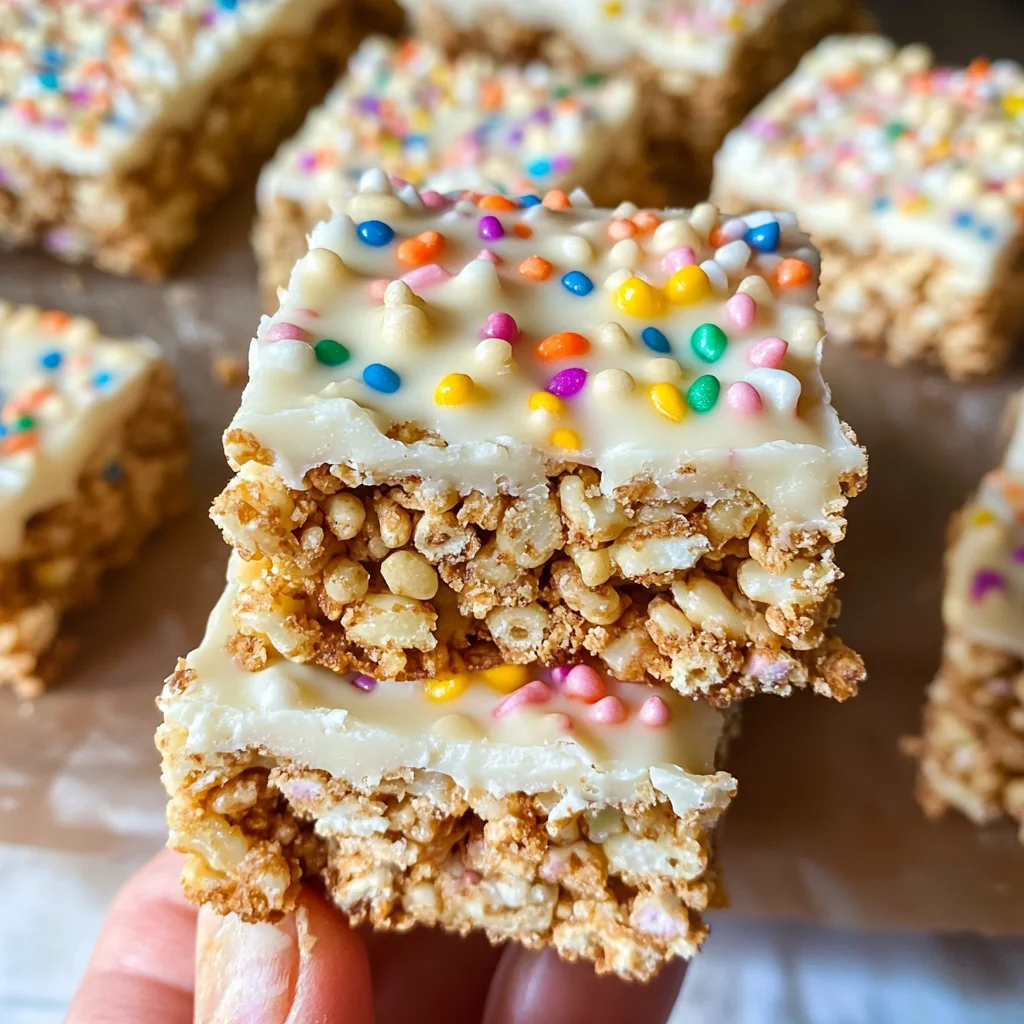 Birthday Cake Cereal Bars