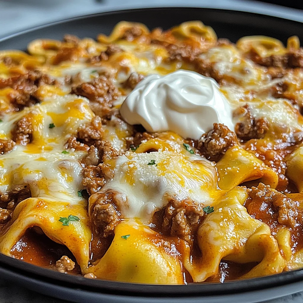 Cheesy Beef Enchilada Tortellini