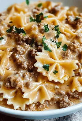 Creamy Beef and Bowtie Pasta