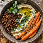 Delicious Roasted Carrot and Lentil Salad with Hummus Recipe