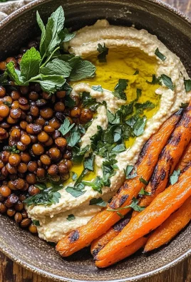 Delicious Roasted Carrot and Lentil Salad with Hummus Recipe