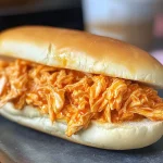 Easy Crockpot Buffalo Chicken Sandwiches (4 Ingredients!)