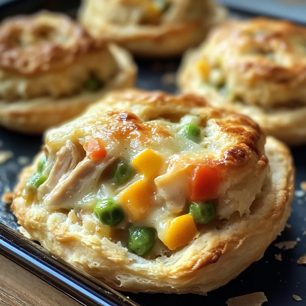 Easy Mini Chicken Pot Pies (4 Ingredient Dinner)