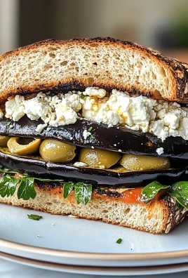 Eggplant and Feta Sandwich with Olive Spread
