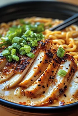 Fiery Chicken Ramen with Creamy Garlic Sauce