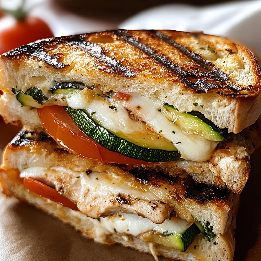 Grilled Chicken Panini with Zucchini, Tomato, and Mozzarella A Perfectly Balanced Delight