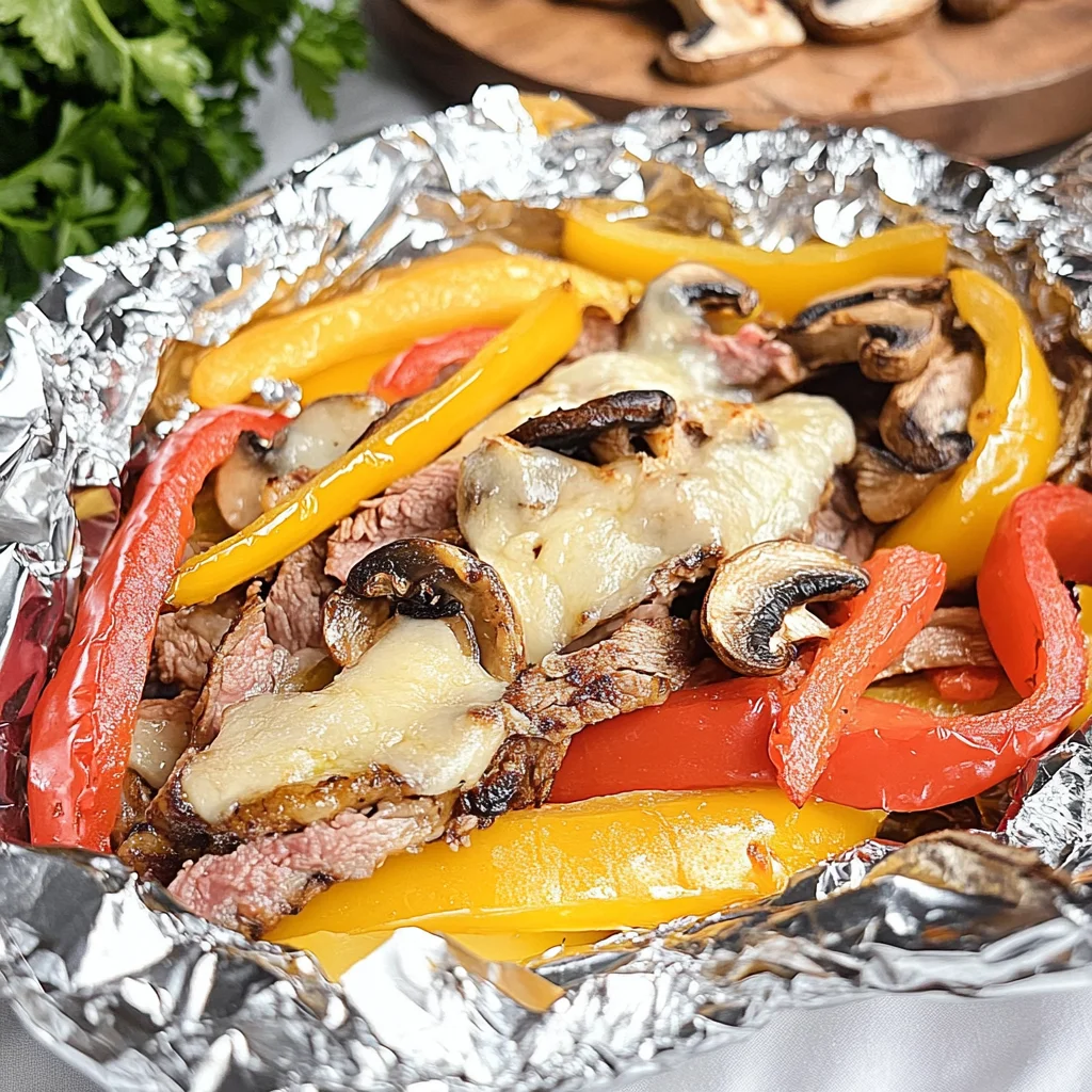 Keto Philly Cheesesteak Foil Packets