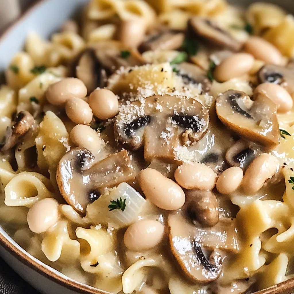 One-Pot Mushroom and White Bean Pasta