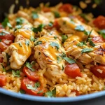 One Pot Queso Chicken and Rice