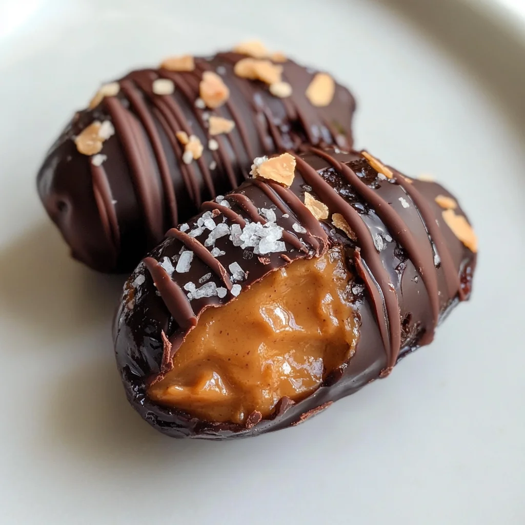 Peanut Butter Dark Chocolate Stuffed Dates
