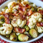 ROASTED CAULIFLOWER & BRUSSEL SPROUTS WITH BACON