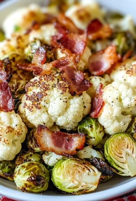 ROASTED CAULIFLOWER & BRUSSEL SPROUTS WITH BACON