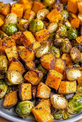 Roasted Sweet Potatoes Brussel Sprouts