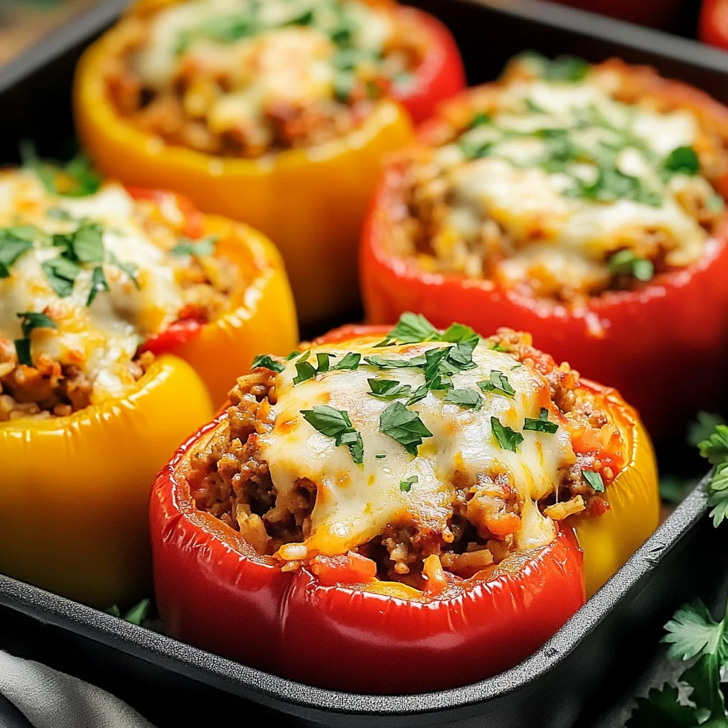 Stuffed Bell Peppers with Ground Turkey