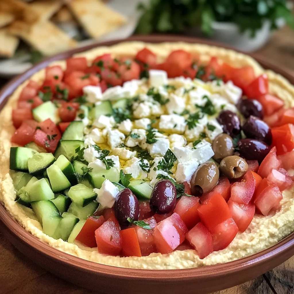 7 Layer Greek Hummus Dip