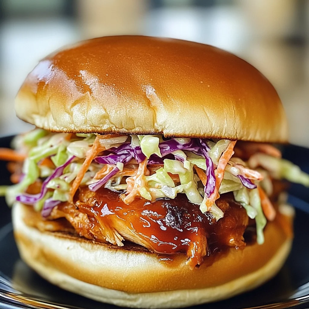 BBQ Chicken Sandwiches with Coleslaw