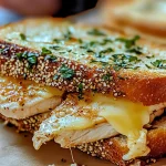 Cheesy Chicken Garlic Bread Sandwich