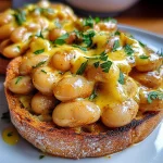 Cheesy Curried Butter Beans on Toast