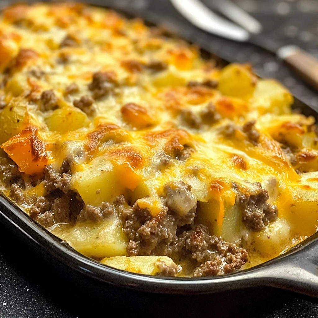 Cheesy Ground Beef & Potato Casserole