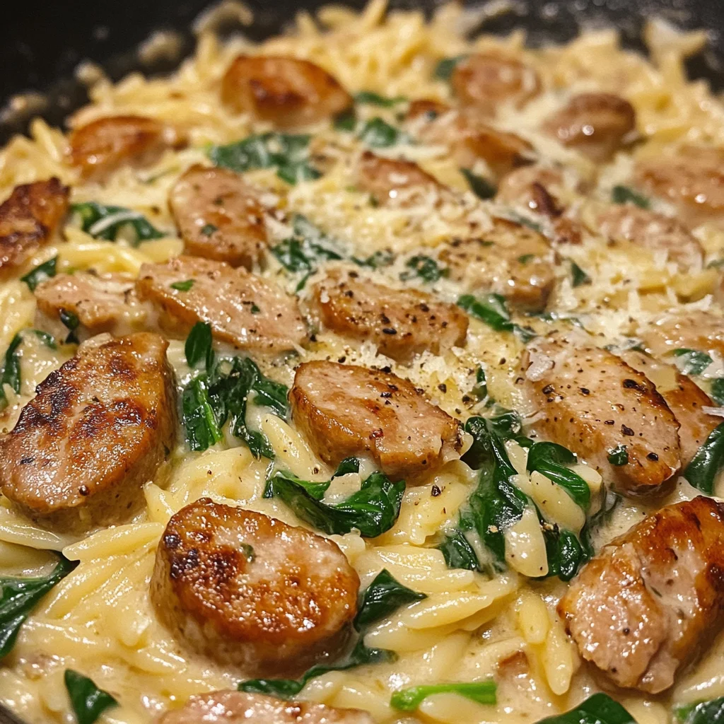 Creamy Chicken Sausage Orzo Recipe