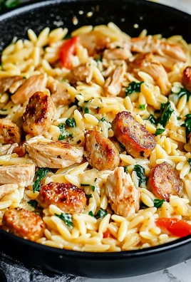 Creamy Chicken Sausage Orzo Skillet