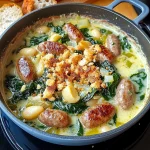 Creamy Leek and Sausage Stew with Butterbeans and Spinach