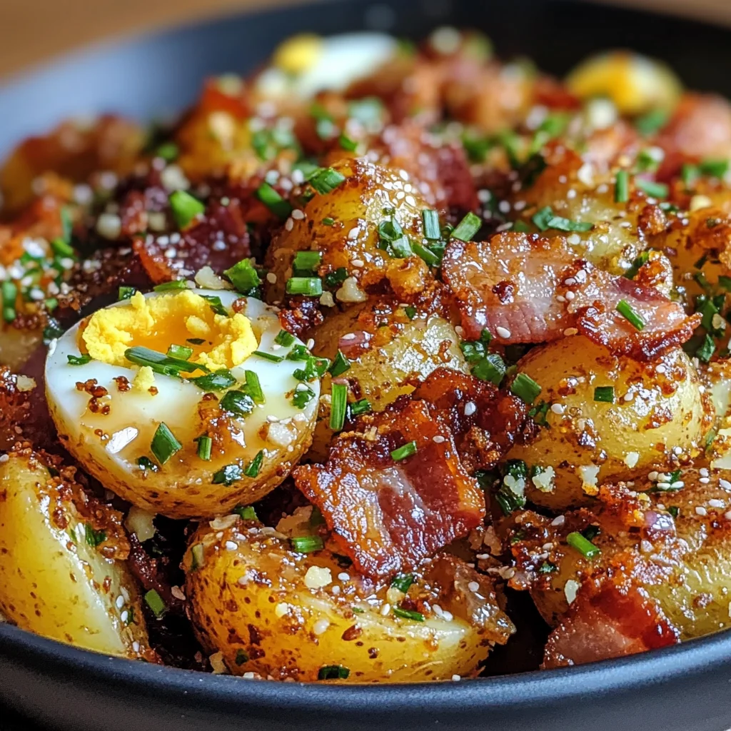 Crispy Honey Mustard Smashed Potato Salad