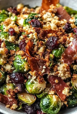 Delicious Baked Brussels Sprout Salad with Crispy Prosciutto and Cranberries