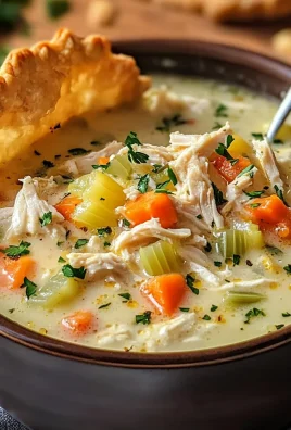 Delicious Chicken Pot Pie Soup Recipe with Cheddar Crust Dippers