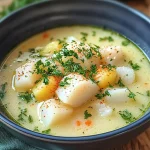 Delicious County Cork Cod Soup with Potatoes and Fresh Herbs