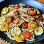 Delicious Parmesan Zucchini Tomato Chicken Spaghetti