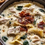 Deliciously Creamy White Chicken Lasagna Soup