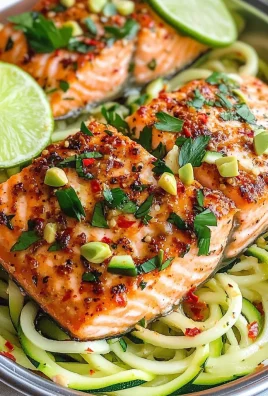 Easy Chili Salmon with Zucchini Noodles