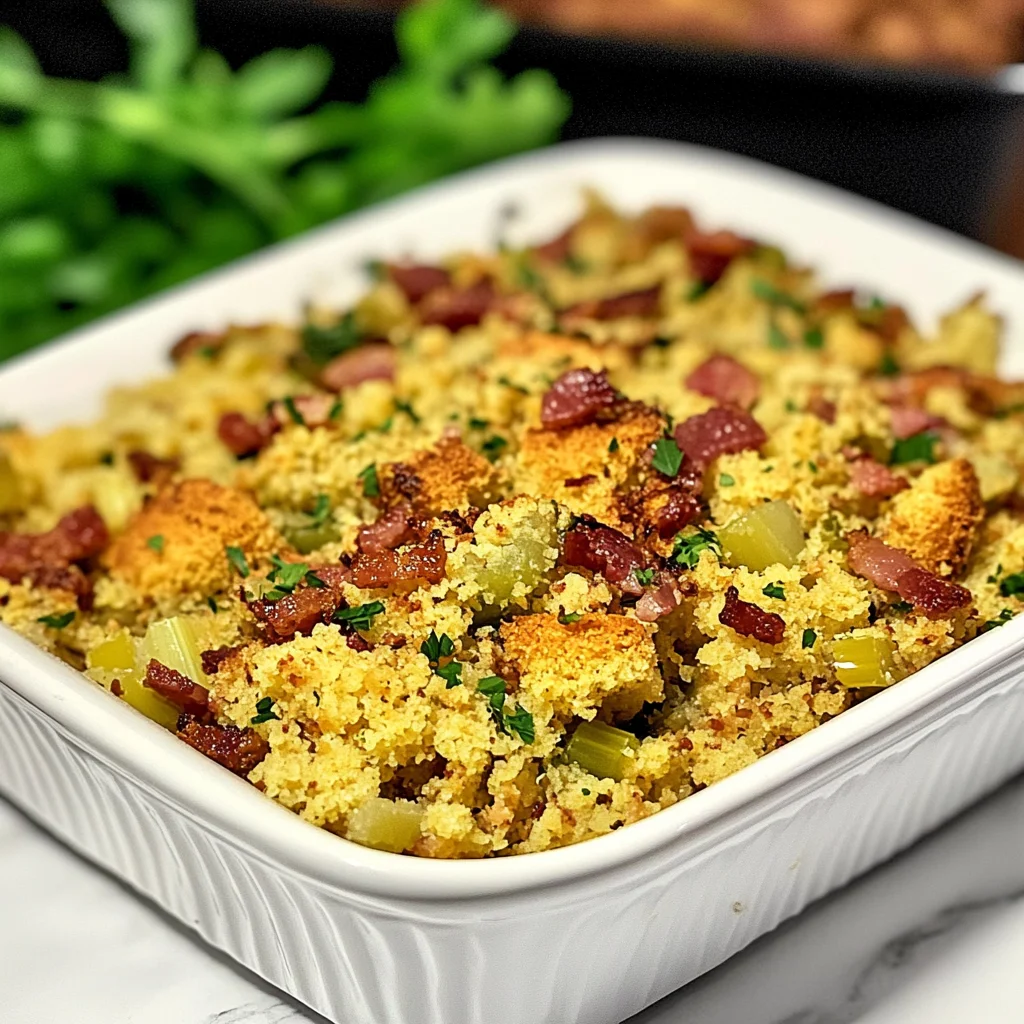 Keto Cornbread and Bacon Stuffing