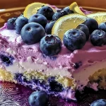 Lemon Blueberry Shortbread Mousse Cake