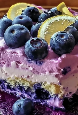 Lemon Blueberry Shortbread Mousse Cake