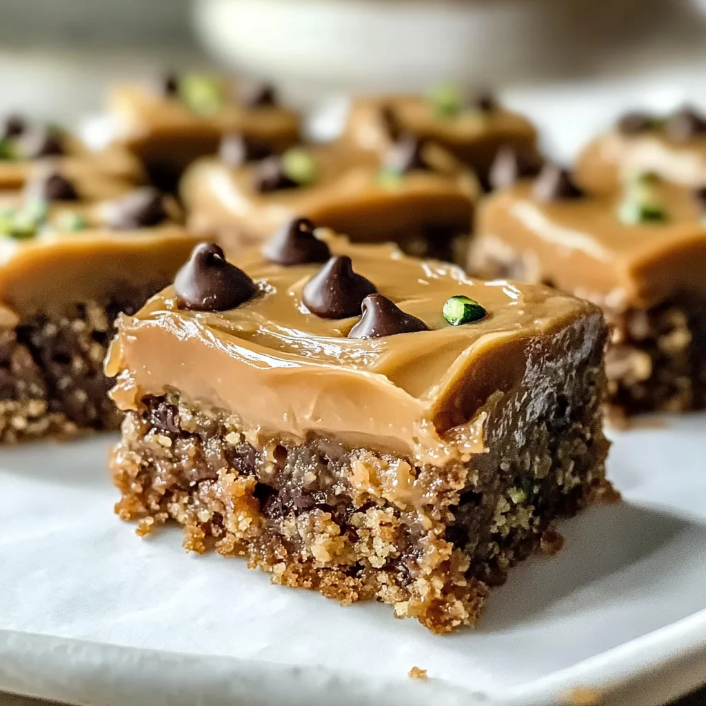 Moist Zucchini Bars with Caramel Frosting