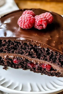 Rich Sourdough Chocolate Cake with Raspberries