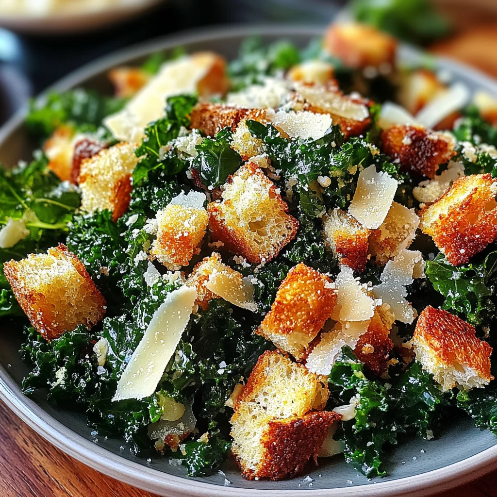 Roasted Garlic & Kale Caesar Salad