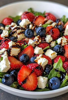 Strawberry Spring Salad with Feta, Blueberries, and Balsamic Drizzle