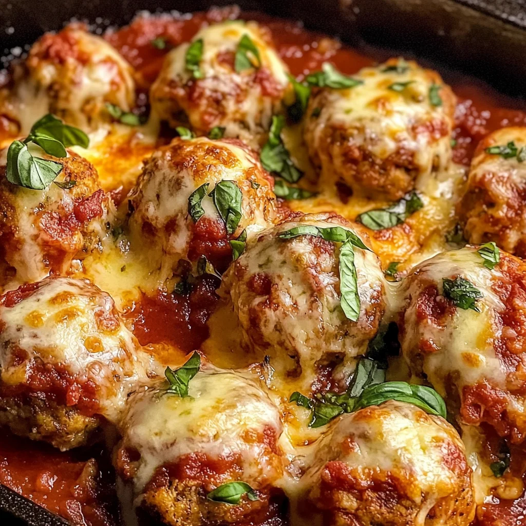 Baked Chicken Parmesan Meatballs (Easy & Healthy)