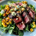 Balsamic Steak Gorgonzola Salad with Grilled Corn