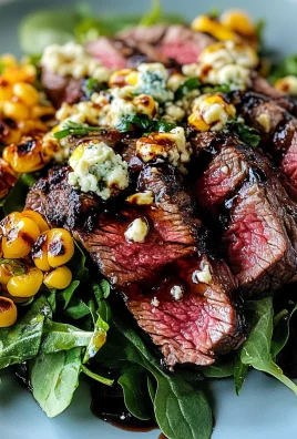 Balsamic Steak Gorgonzola Salad with Grilled Corn