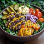 Burger Bowls with Caramelized Onion Aioli
