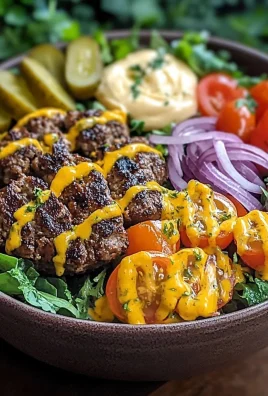 Burger Bowls with Caramelized Onion Aioli