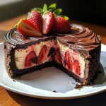 Chocolate Strawberry Swirl Cheesecake