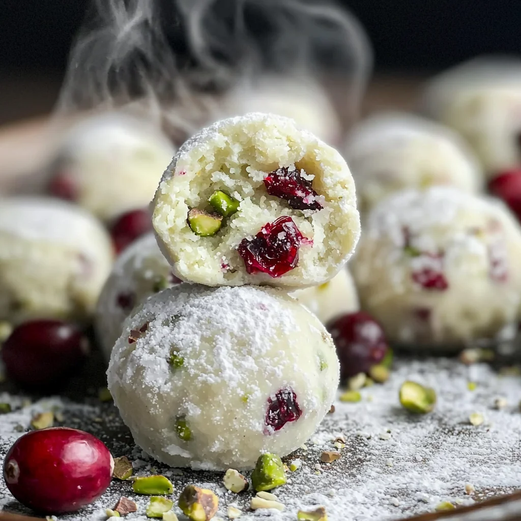 Cranberry Pistachio White Chocolate Truffles