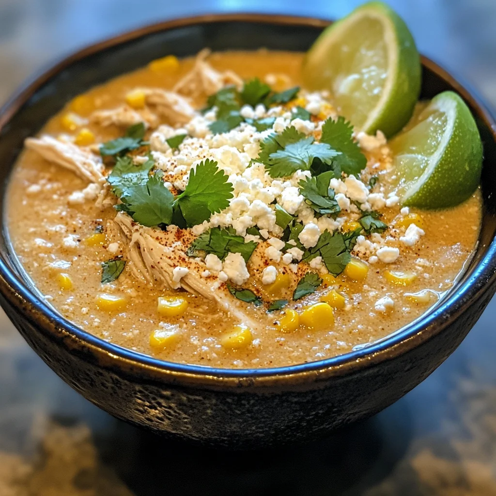 Creamy Mexican Street Corn Chicken Soup