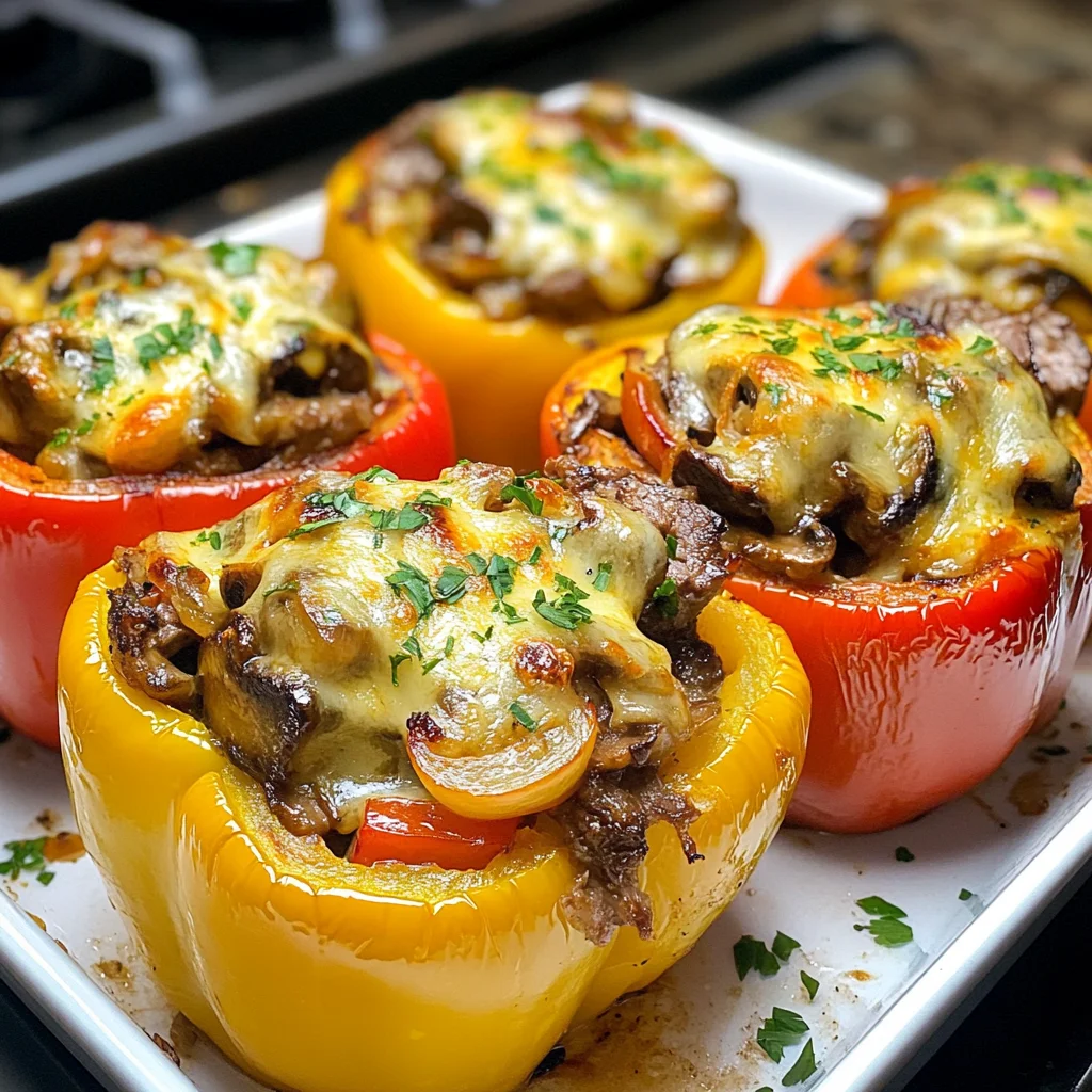 Delicious Philly Cheesesteak Stuffed Peppers Recipe for Dinner image 3